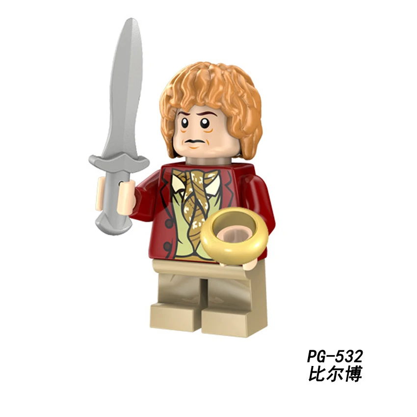 Небесно-голубой Для Властелина Колец Bilbo Baggins фигурки карликов Урук Hais Orc Azog Yazneg Bombur модель строительные блоки кирпичи игрушки - Цвет: Небесно-голубой