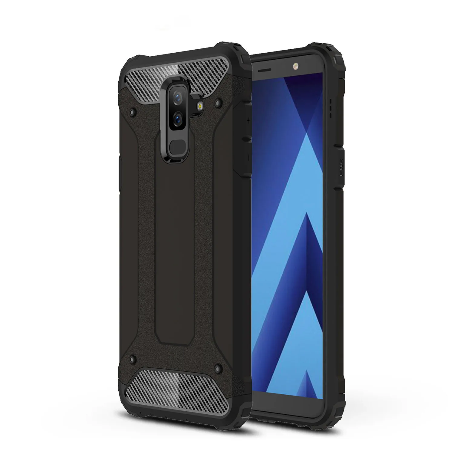 Черный Жесткий прочный гибридный защитный чехол SIXEVE для samsung Galaxy S5 S6 S7 S8 S9 Edge Plus, защитная задняя крышка для samsung Note 4 5 8 9 - Цвет: Черный