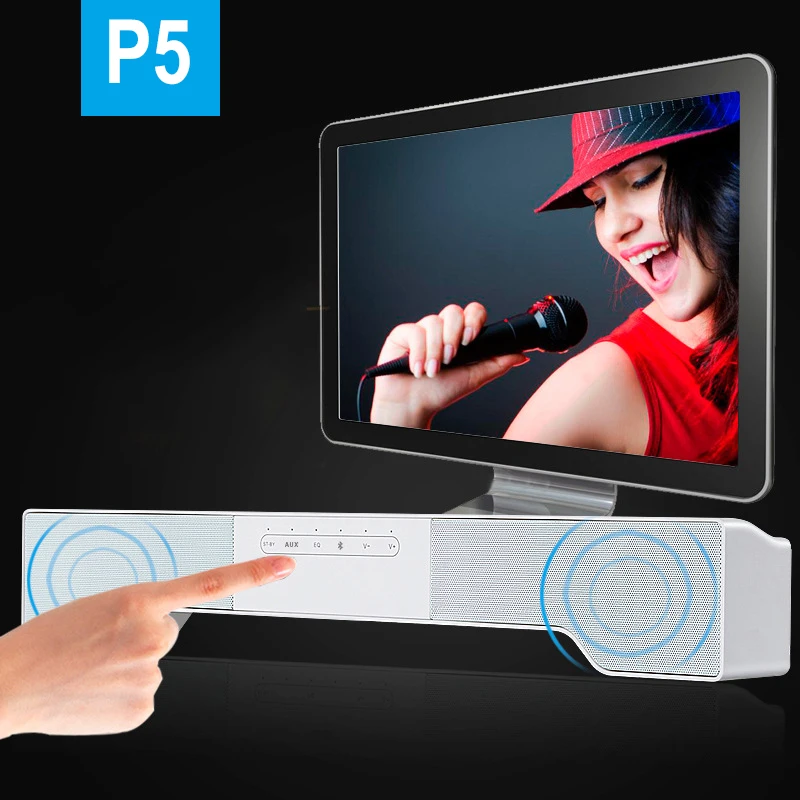 Мини Bluetooth динамик Саундбар P5 10Wx2 тяжелый бас стерео портативный аудио для