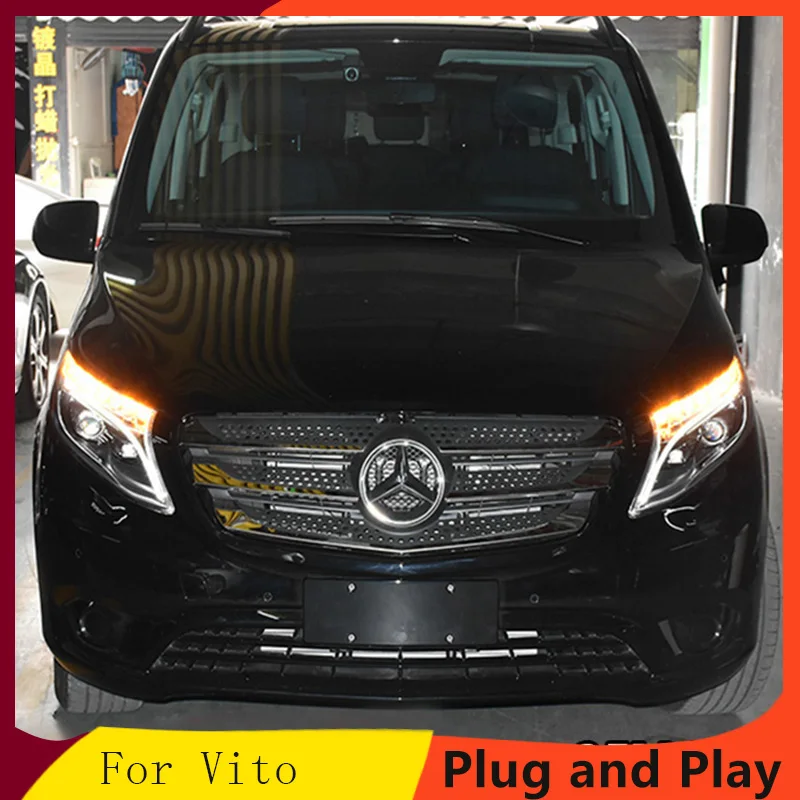 Стайлинг автомобиля для Benz V260 все светодиодный ные фары 2016 2017 Mercedes vito DRL Bi