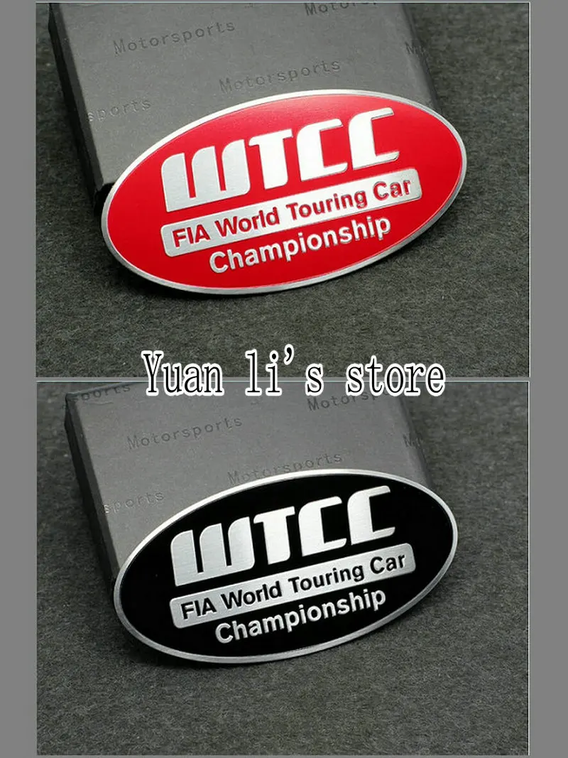 1 Pcs Car Badge Emblem Sticker Aluminum WTCC car body stick 86*44mm Car Styling wrc world rally 3d badge emblem 86mm 44mm car sticker good quality car styling