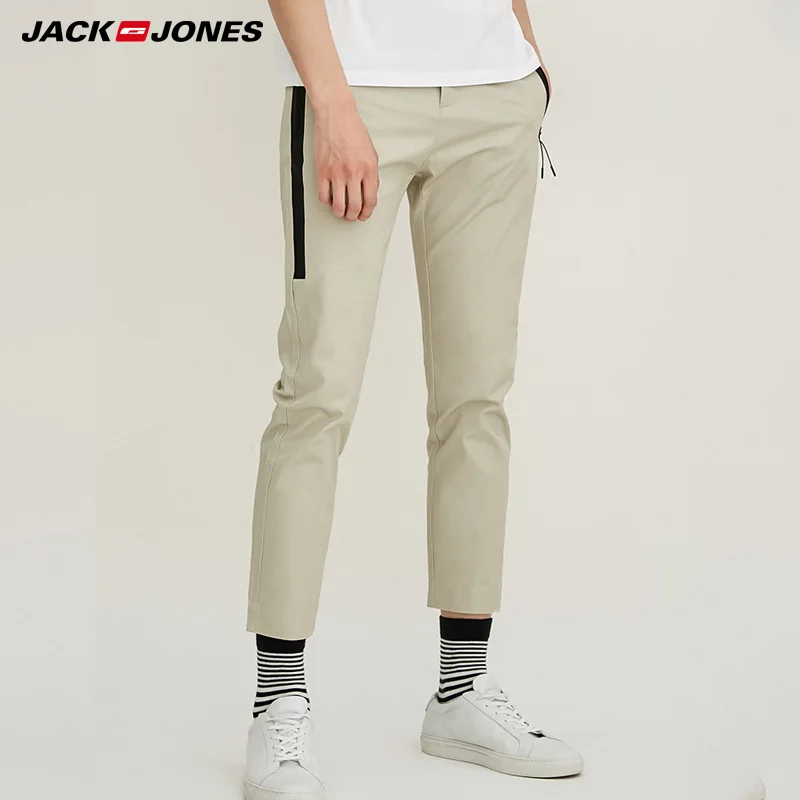 Jack Jones Весна и лето мужские прямые облегающие хлопковые повседневные укороченные брюки модные мужские брюки | 217214511