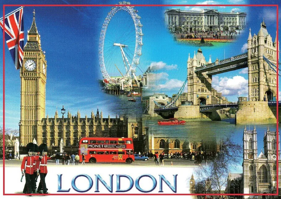 SOUVEMAG 78*54*3 мм старая открытка UK Tower of London металлическая обернутая сувенир магниты