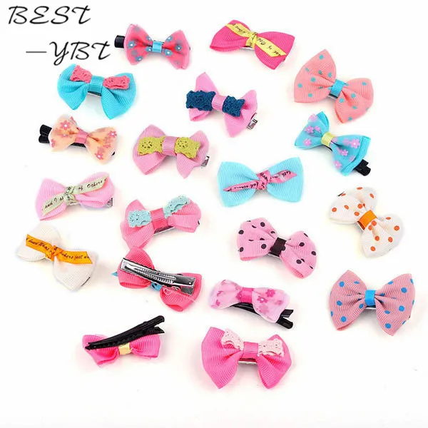 Заколка для волос в горошек с бантом девочек зажим милым Детские аксессуары 20