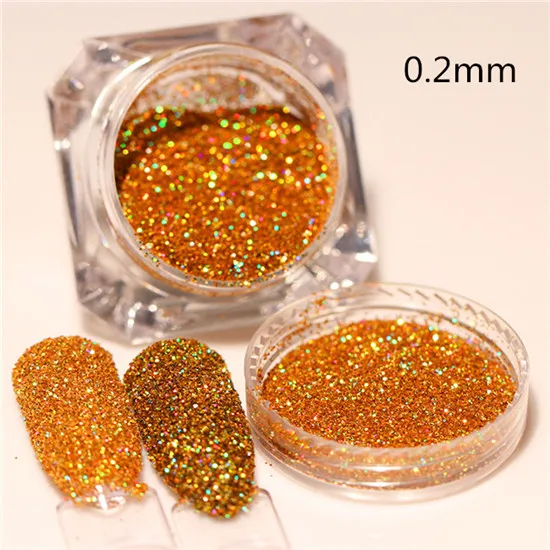 Gold 02mm 1 коробка BORN довольно лазер блестки блеск для ногтей порошок 1,5 г Холо Золотой Серебряный ноготь искусство пыль украшения Маникюр Блестки для нейл Арта(искусство украшения ногтей - Цвет: Gold 02mm