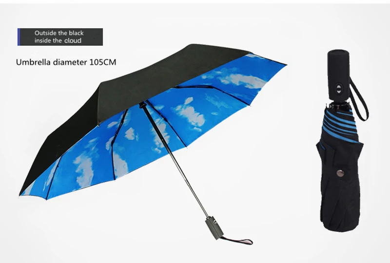 Новый двойной слой три складной зонтик Анти-УФ автоматический зонт дождь