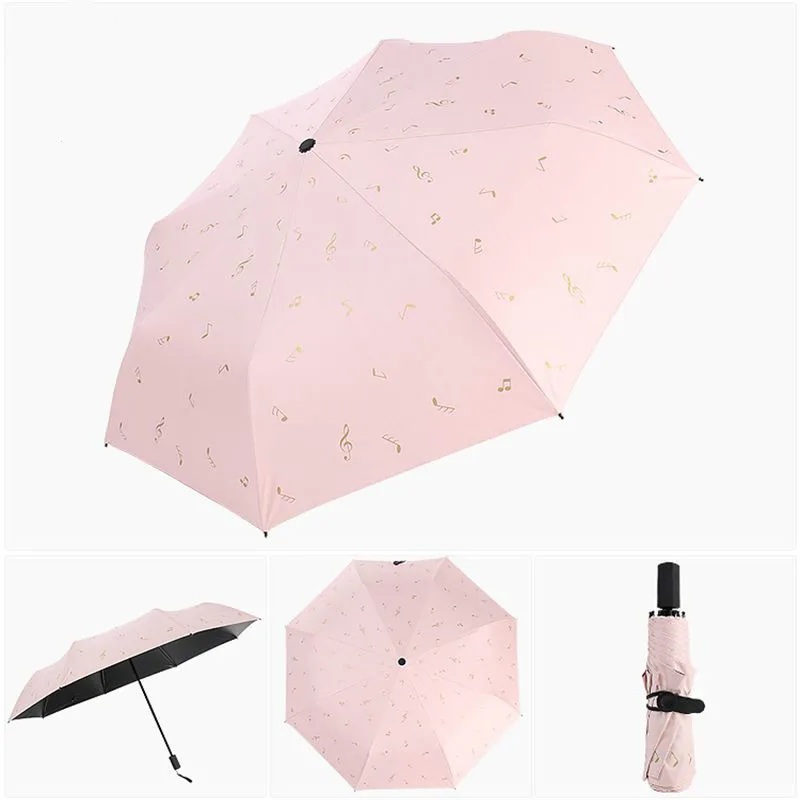 

New Arrival 4 Colors Durable Advanced Rain Umbrella UV-proof Three Folding Business Solid Sunshade Sun Umbrella 8 Ribs M0806