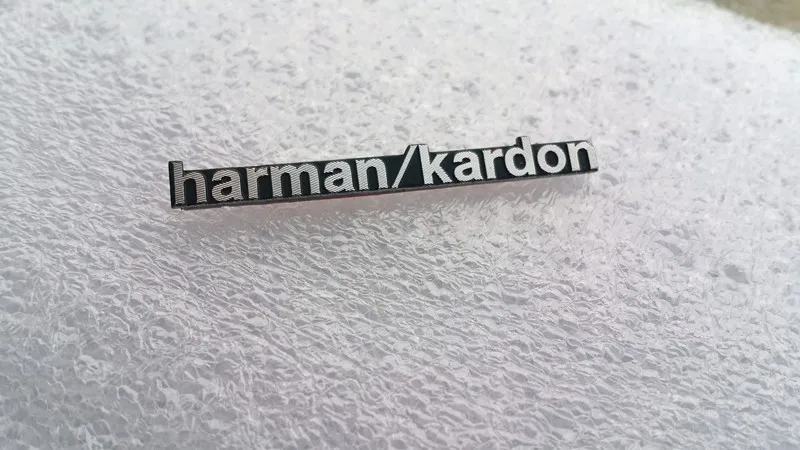 500 шт./лот harman/kardon Hi-Fi динамик аудио 3D алюминиевый значок эмблема стерео 43x5 мм |