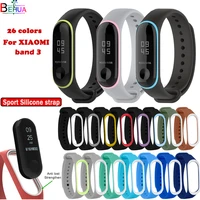 sport silicone fitness watchband bracelet for xiaomi mi band 3 smart watch replacement fashion comfortable strap for mi band 3