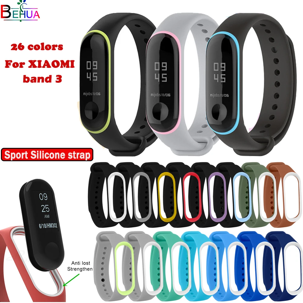 Спортивный силиконовый фитнес браслет для Xiaomi Mi Band 3 сменные Смарт часы модный