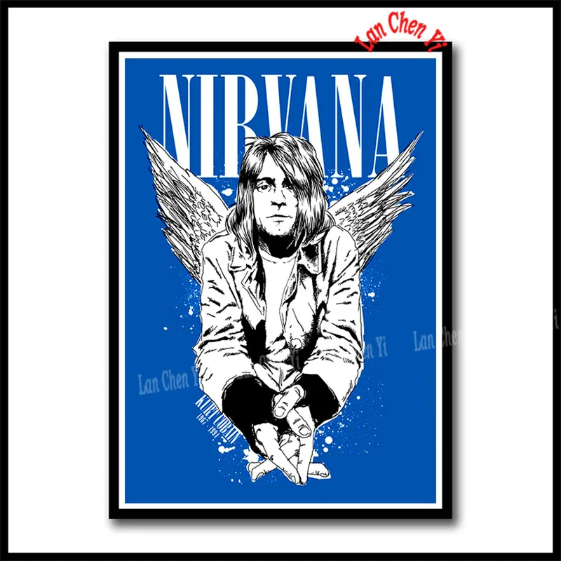 Nirvana певец плакат Курт Кобейн рок-музыка белая бумага с покрытием плакаты живопись Бар настенная декоративная живопись певец плакат