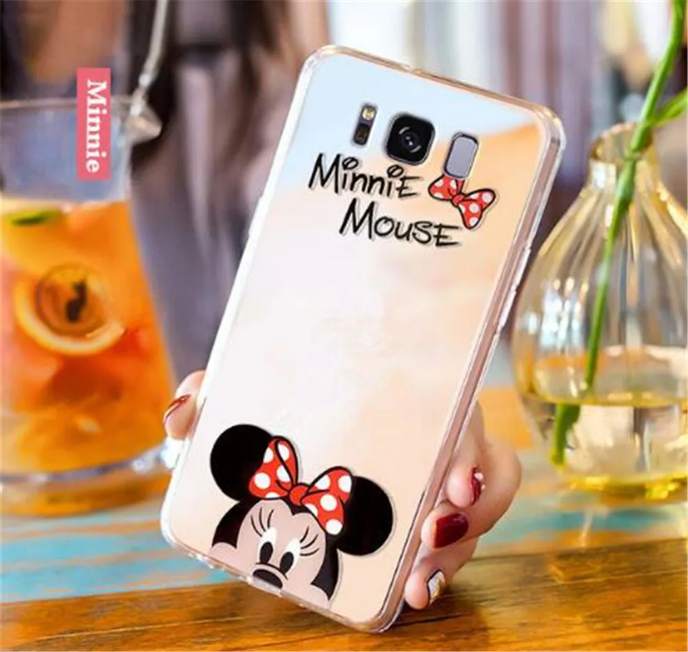 Для samsung S8 случае S9 зеркало с Микки Маусом Минни Hello kitty покрытие мягкий чехол для