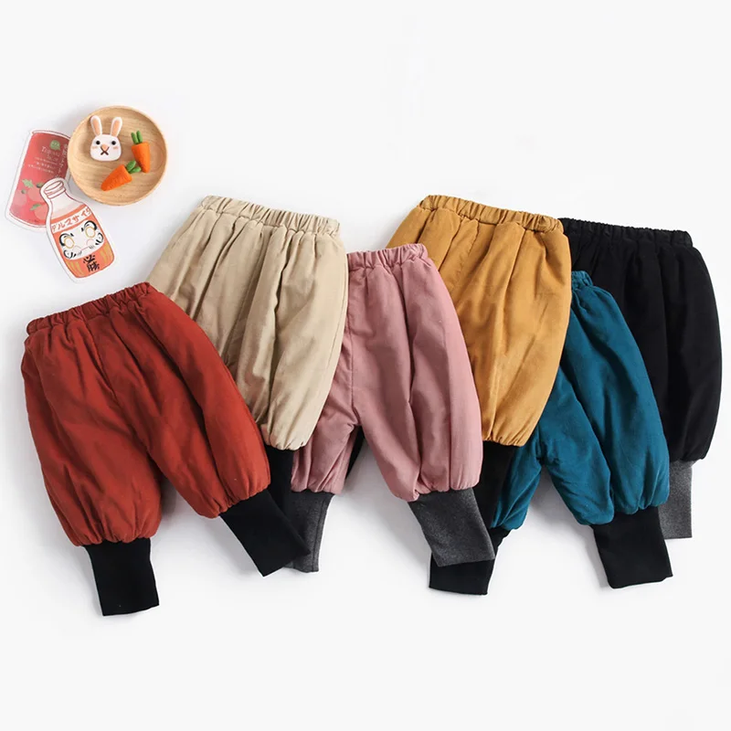 

Warm Baby Pants Full Length Cotton Toddler Winter Pants Newborn Casual Trousers Loose Infants Bloom Pants 1-5Y