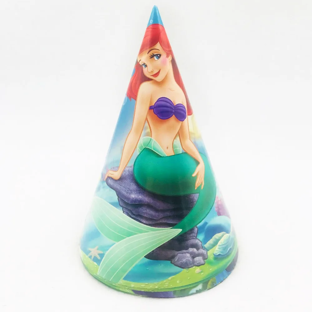 6 шт./компл. Русалка бумажная Крышка день рождения с днем украшения