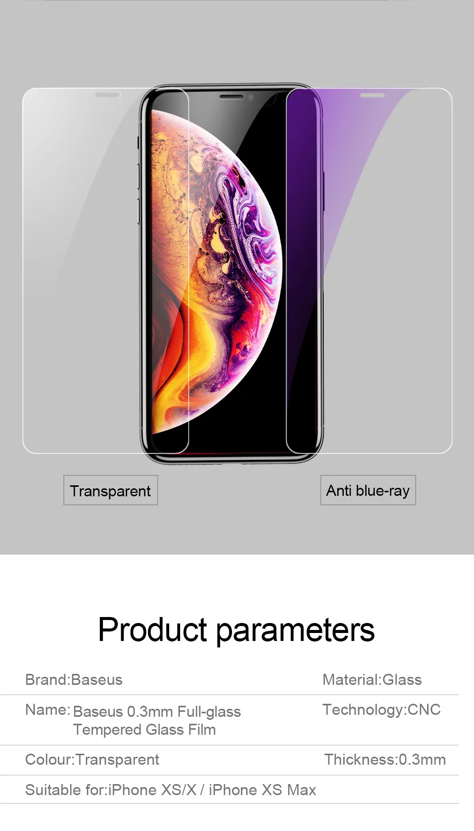 Защита экрана Baseus для iPhone Xs Max Xs XR стекло мм закаленное стекло 9h мм Тонкий 0,3 для iPhone Xs Max X защитное стекло