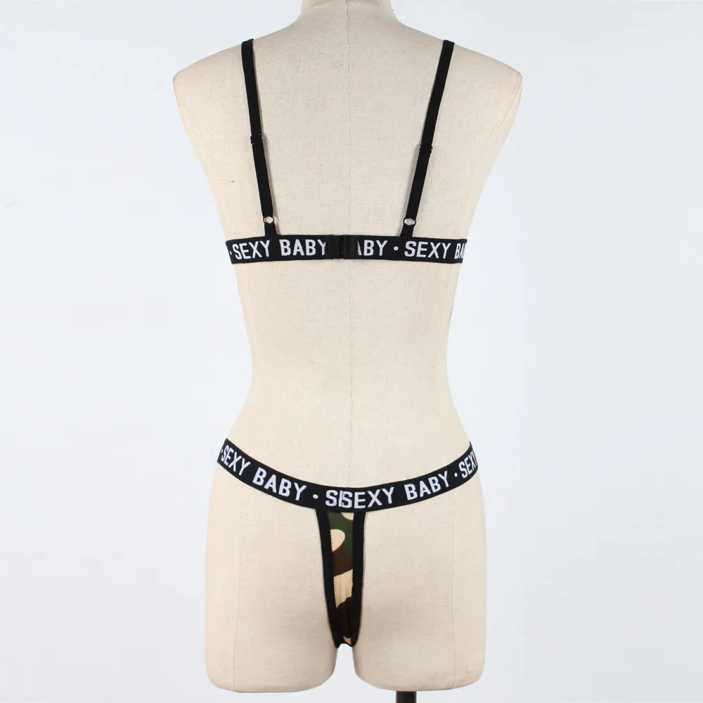 Женский Камуфляжный комплект нижнего белья сексуальное нижнее белье с корсетом