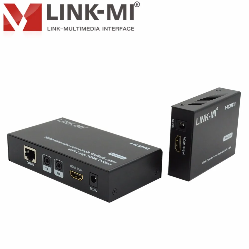 LINK MI HDMI удлинитель с одним кабелем Cat5e/6 50 м RJ45 UTP кабель петлевым выходом до Full HD 1080p