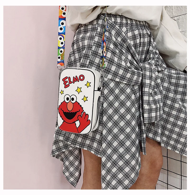 Милые девушки сумки на ремне мультфильм искусственная кожа женщины Crossbody сумки грудь сумка небольшой квадратный пакет