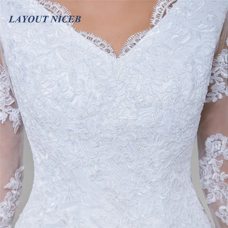 Long Sleeves Vestidos De Noiva Tulle Wedding Dress 2019 A-Line Bride Custom Robe Mariee | Свадьбы и торжества