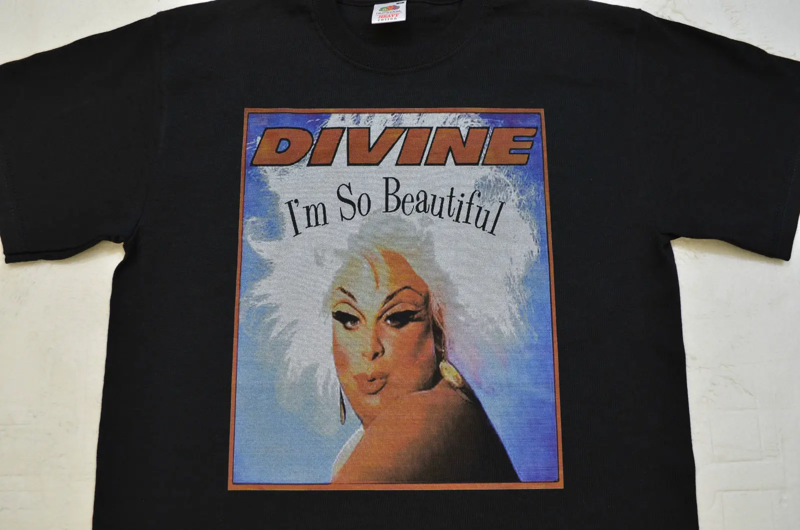 Мужская черная футболка DIVINE DRAG I'M SO BEAUTIFUL PRINT JOHN WALTERS CULT S 5XL|Мужские футболки| |