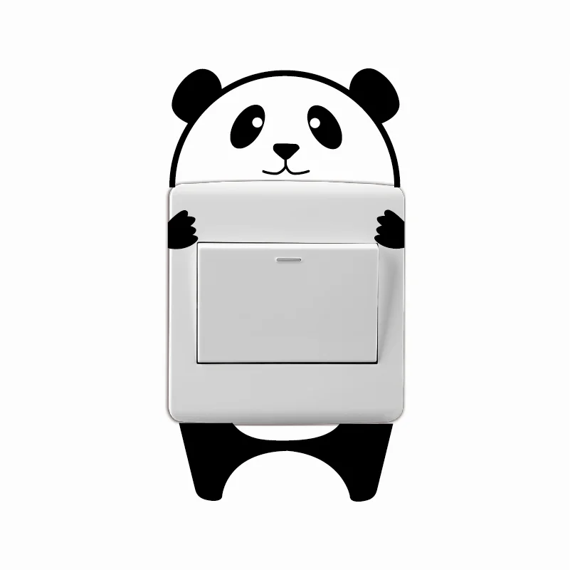 Милая наклейка для выключателя панда Panda 14 виниловая настенная с мультяшными