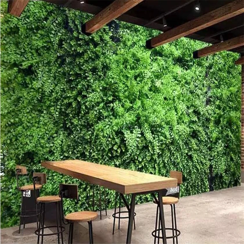 

beibehang Wallpaper custom wallpaper mural personality restaurant hotel mural green leaf background decorative painting