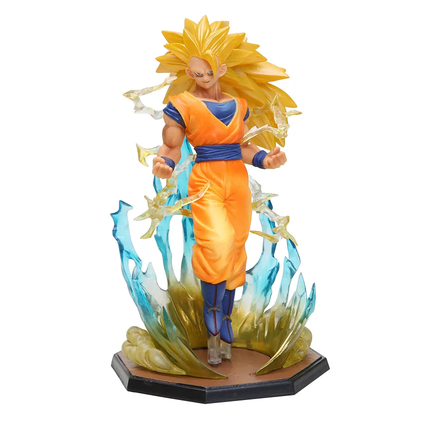1549 18cm goku Супер Saiyan 3 Majin Buu Vegeta Транкс, Сон Гоку морозильник ПВХ Фигурки Dragon Ball Z фигурка Коллекционная модель игрушки - Цвет: 1549 18cm goku