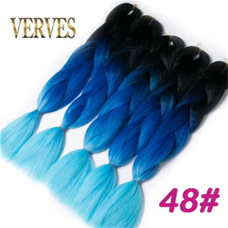 T1b/118# VERVES 5 шт./лот синтетические двухцветные высокотемпературные волокна Омбре плетение волос 24 дюймов Крупногабаритные косички для наращивания волос - Цвет: T1b/118#
