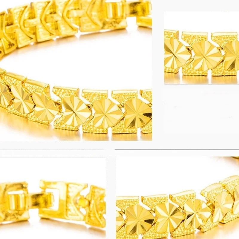 

OMHXFC Wholesale European Fashion Woman Man Unisex Party Birthday Wedding Gift Heart Watch 24KT Gold Bracelets BE221