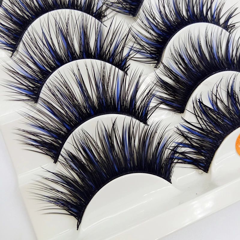 5 пар ресницы 3D Толстая крест накрест длинные макияж глаз Косметика Инструмент