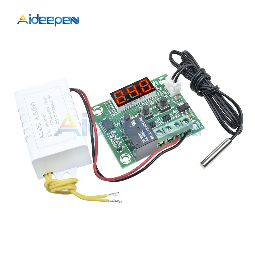 W1209 AC 110V 220V Цифровой термостат Контроль температуры переключатель контроллер