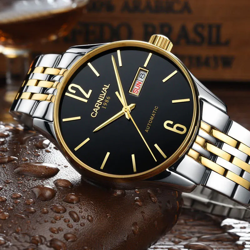 

CARNIVAL Fashion Mechanical Men Watch Waterproof classic Brand Luxury Automatic Business male wrist Watch sport relogio masculin