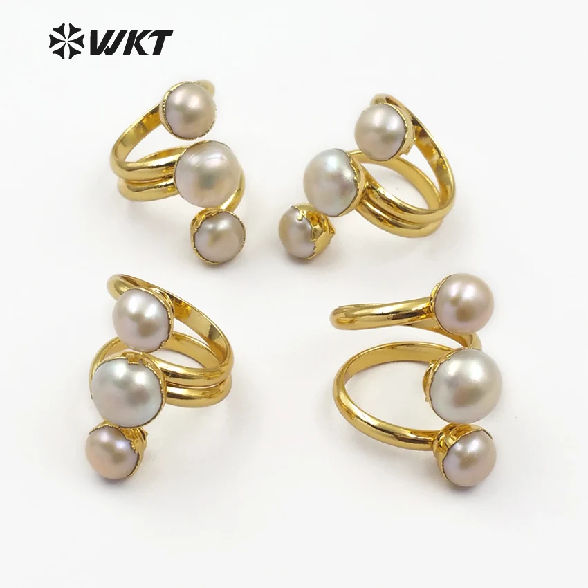 WT-R311 WKT оптовая продажа кольца с натуральным пресноводным жемчугом Рекомендуемые