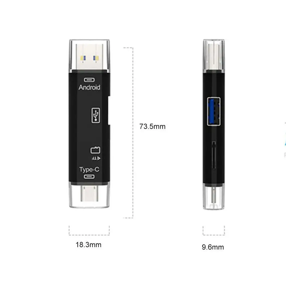 Кард-ридер 5 в 1 USB 3,0 type C/USB/Micro USB SD TF кард-ридер высокоскоростной кард-ридер OTG адаптер