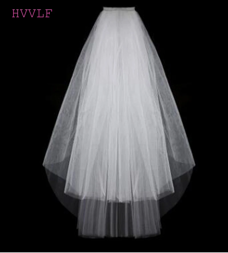 

New Arrival Two Layers Bridal Veil Wedding Mariage Accessoire Face Veil With Pencil Edge