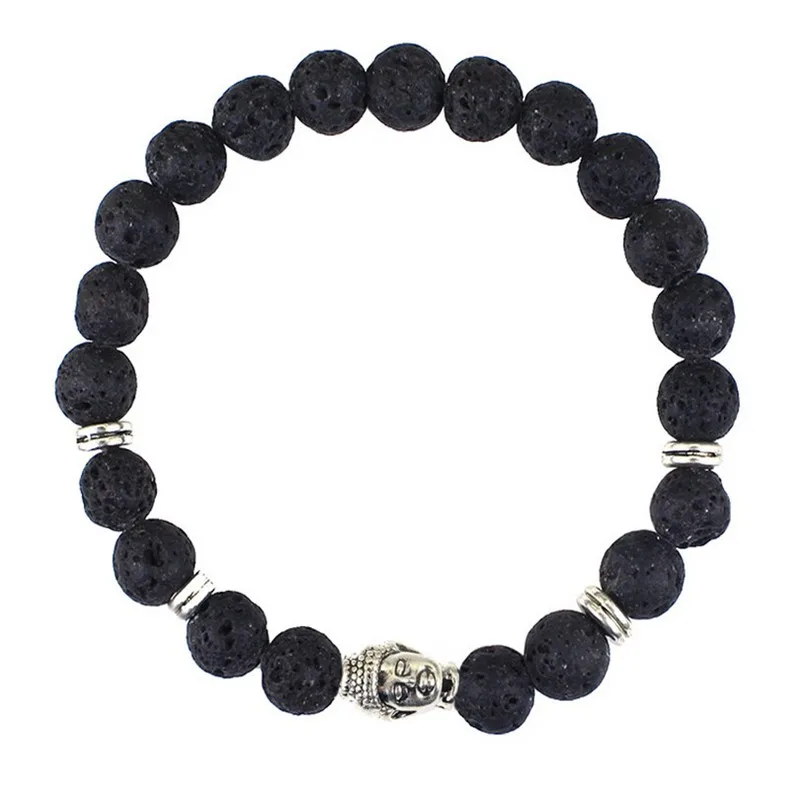 2018 модный браслет из натурального камня с бусинами Будда головой леопарда черепа