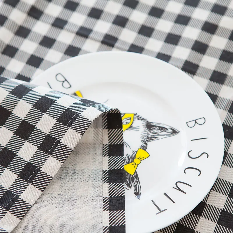 Европейский стиль красный плед лен хлопок пылеотталкивающая скатерть скатерти