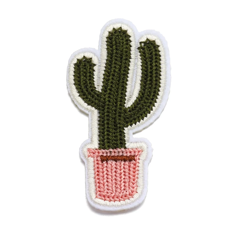 1pc Patches For Clothing Iron On Embroidered AppliquesDIY Apparel Accessories Fabric Badges cactus | Дом и сад