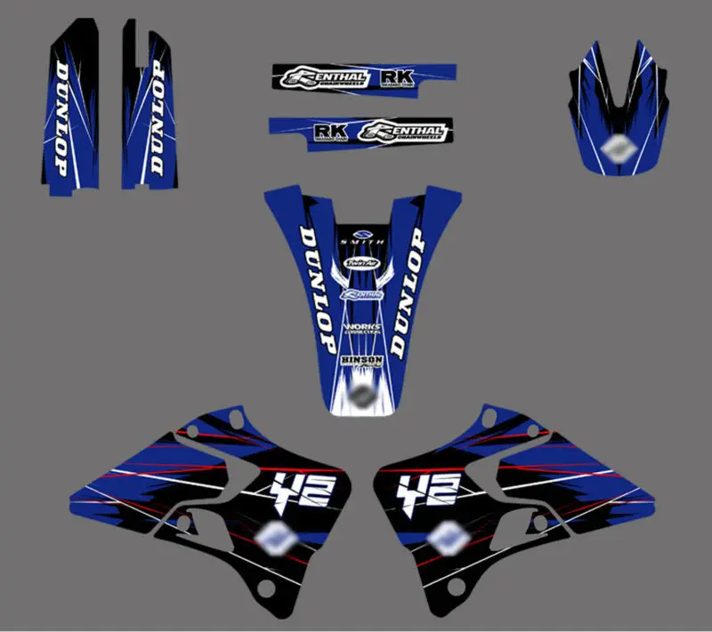 0022 стиль командная графика и фоны наклейки Наборы для Yamaha YZ125 YZ250 1996 1997 1998 1999 2000 2001 YZ 125 250