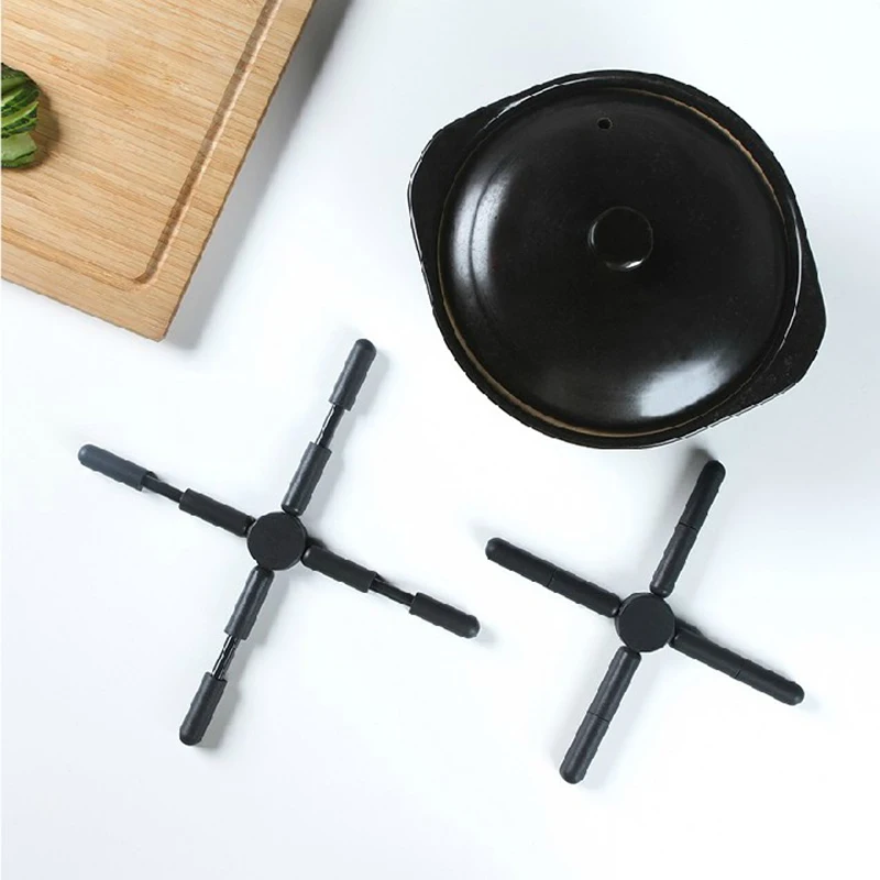 1 шт. Новая Черная растягивающаяся Нескользящая термостойкая подставка для