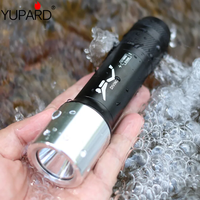 YUPARD фонарь для дайвинга 60 м фонарик ныряния XM L2 T6 светодиодный 18650/AAA