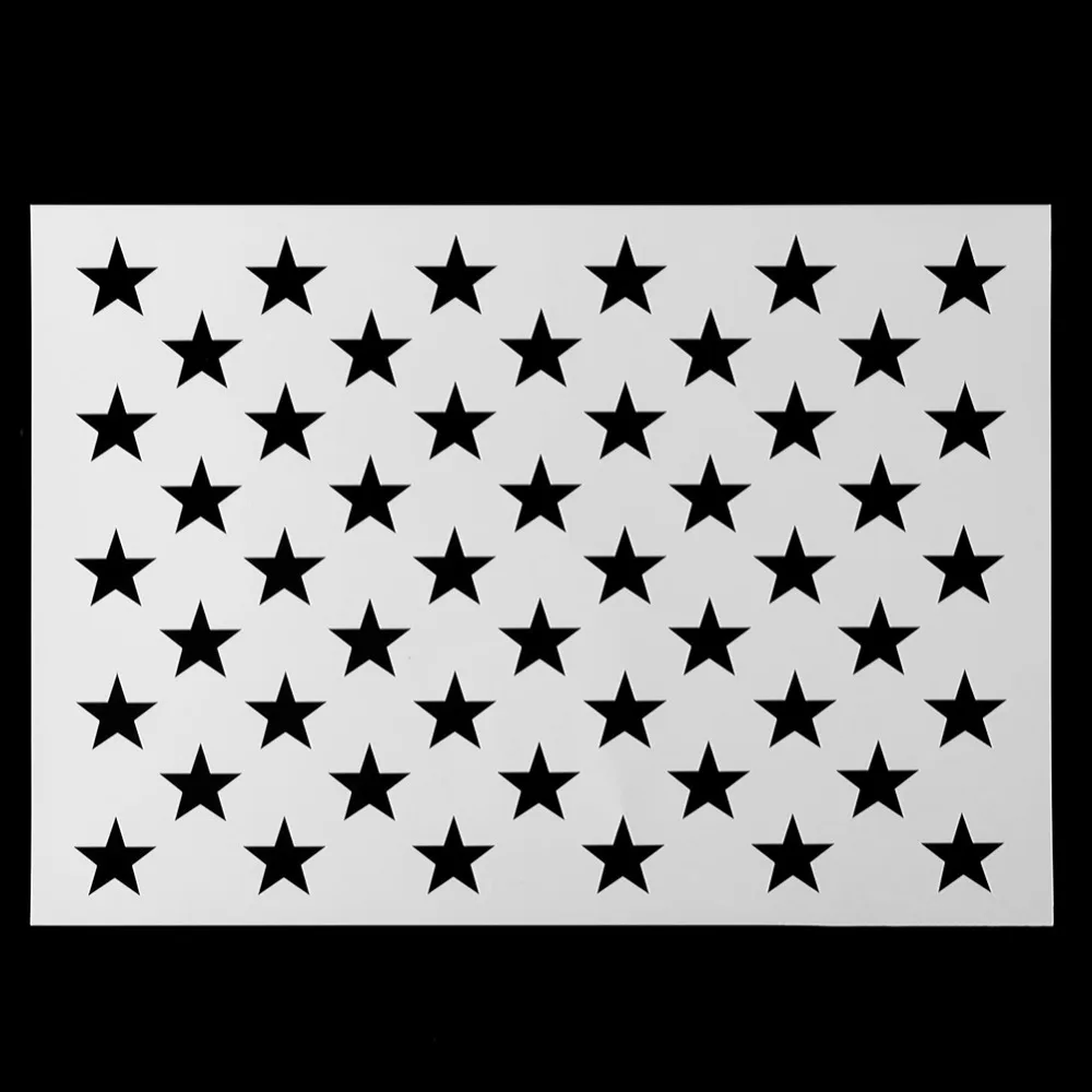 Фото DIY американский флаг 50 звезд трафарет для рисования на дереве бумаге ткани стекле
