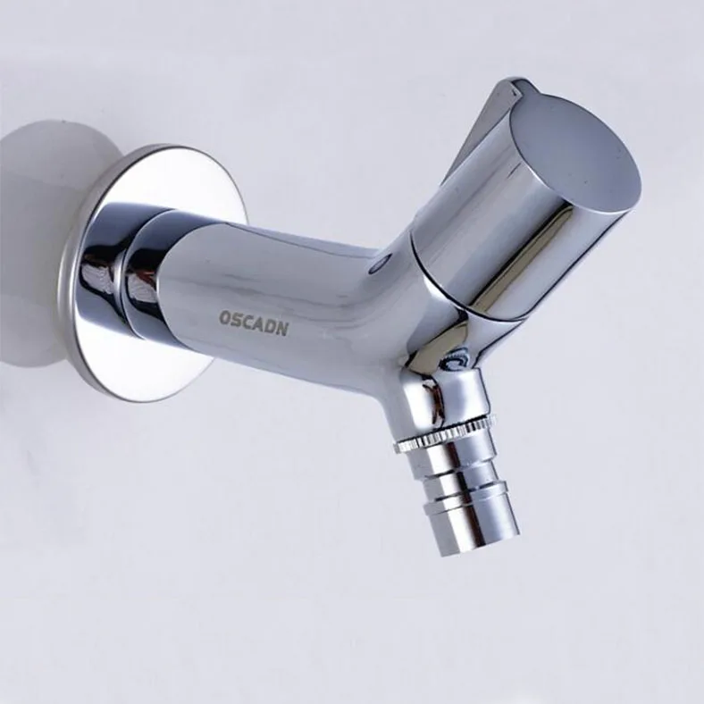 Fee Shipping Chrome Bibcock Faucet Brass Wall mounted Bathroom Washing Machine tap garden faucet Outdoor bathroom water mixer |