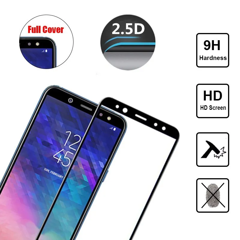 A6 2018 полное покрытие для samsung Galaxy A 6 plus Защитное стекло J6 A6plus J600F защитная пленка |