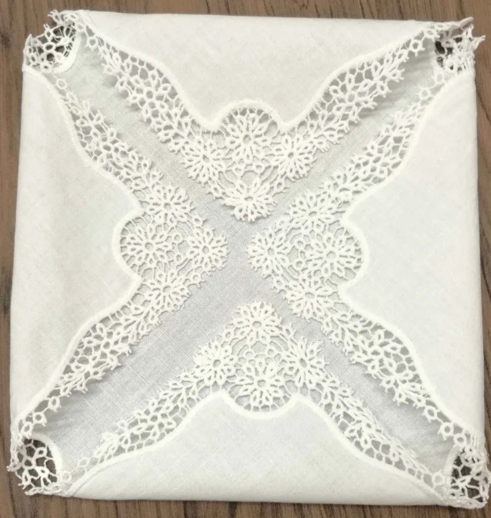 Набор из 12 модных дамские платки свадебные носовые Hanky Linen Daisy вязаный крючком