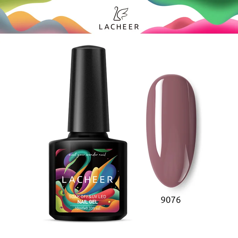 Lacheer UV набор гель-лаков для ногтей впитывающийся УФ-гель Полупостоянный Гибридный СВЕТОДИОДНЫЙ лак для ногтей маникюрный набор блестящие светодиодные Гелевые наборы - Цвет: 9076