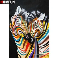 homfun 5d diy diamond painting full squareround drill color zebra embroidery cross stitch gift home decor gift a07940