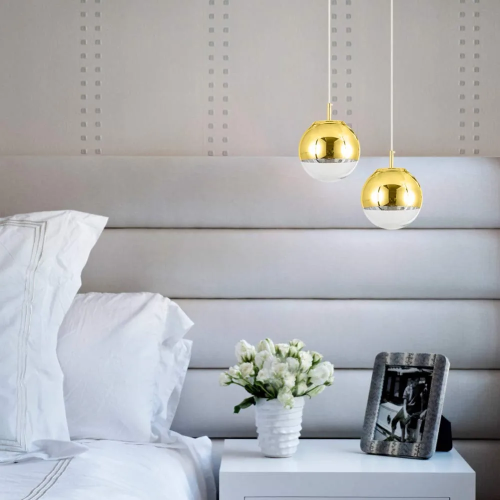 Современная круглая подвесная мини лампа с прозрачным стеклом регулируемое