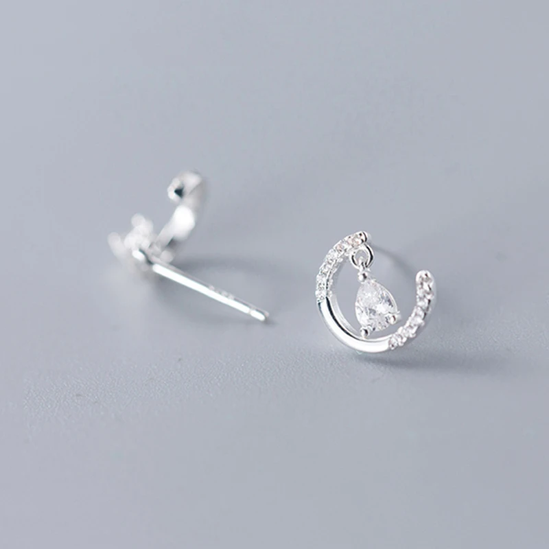 Женские серьги гвоздики из серебра 925 пробы с цирконом|Серьги-гвоздики| |