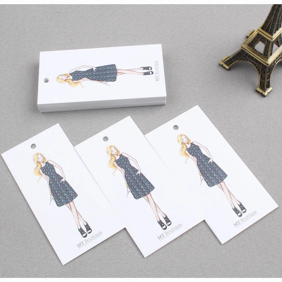 Ламинированная неручная работа OEM подвесная бирка под заказ логотип бренда papercard